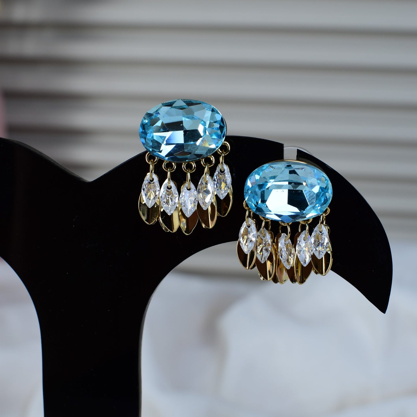 Azure Cascade Statement Earrings