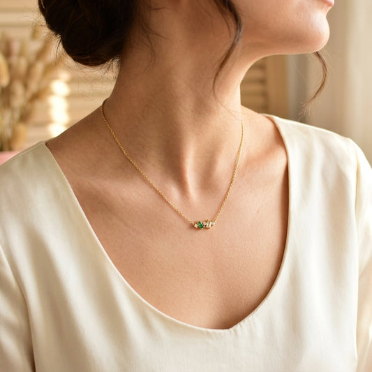 Emerald Duo Spark Necklace