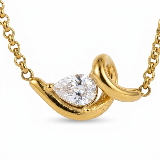 Crystal Ribbon Necklace