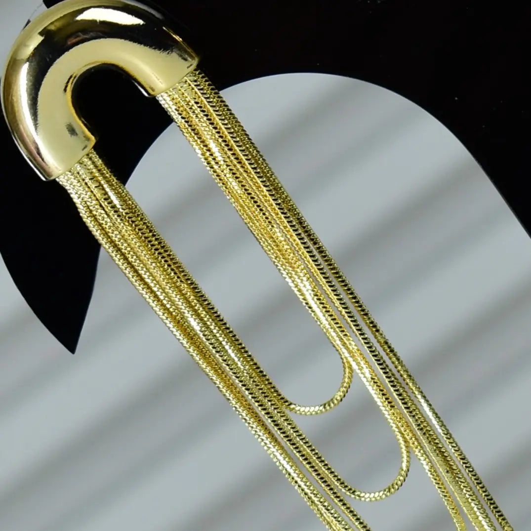 Golden Drape Chain Earrings