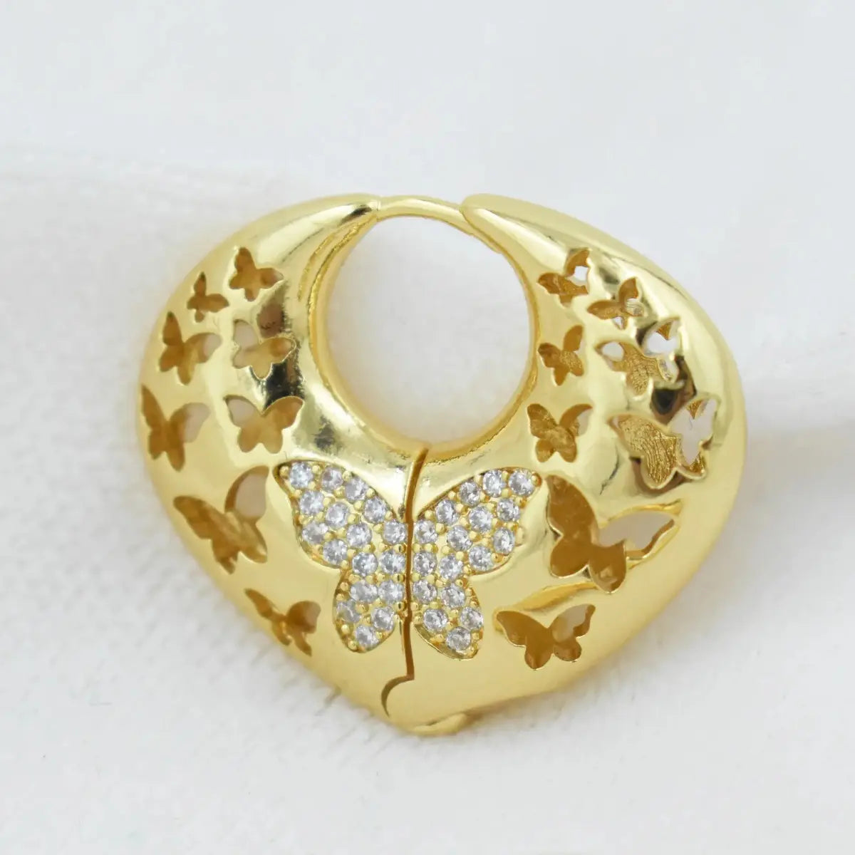 Butterfly Heart Hoop Earrings
