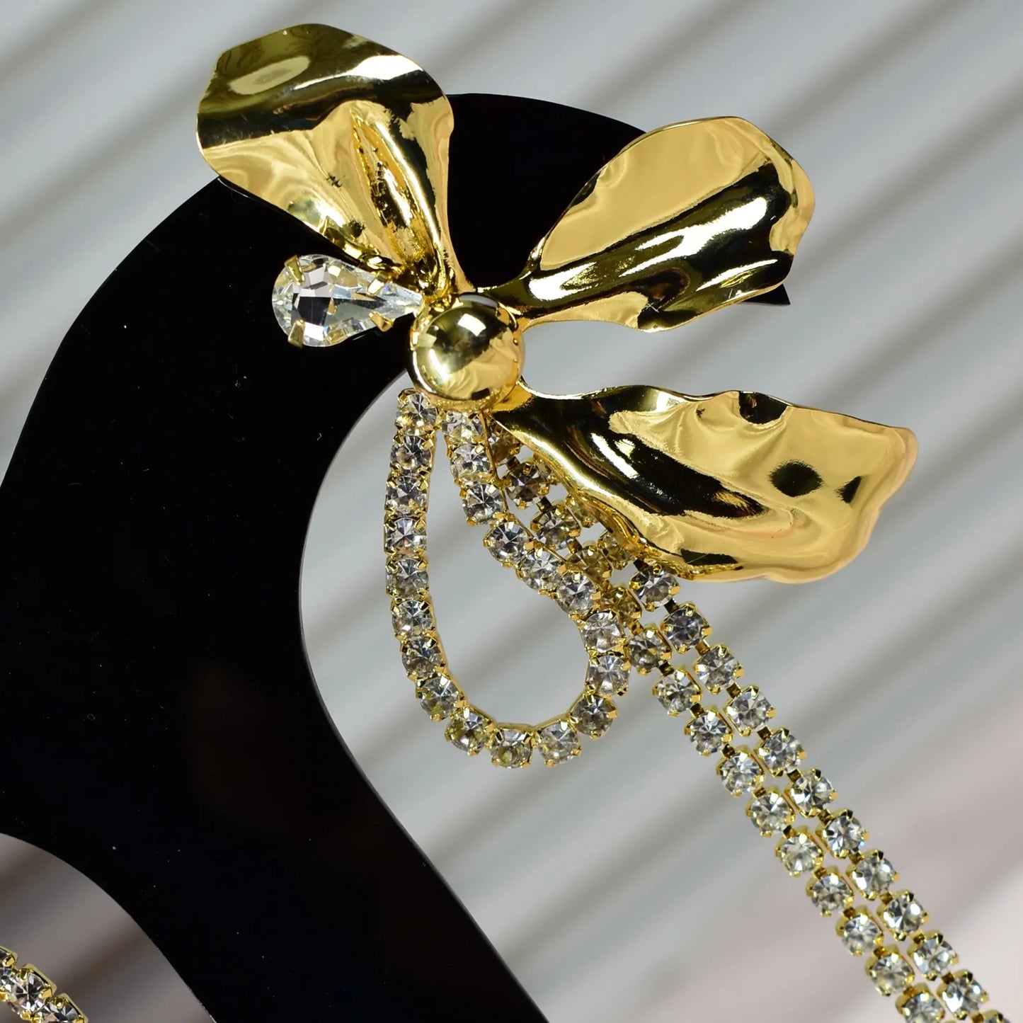 Golden Bloom Zirconia Statement Earrings