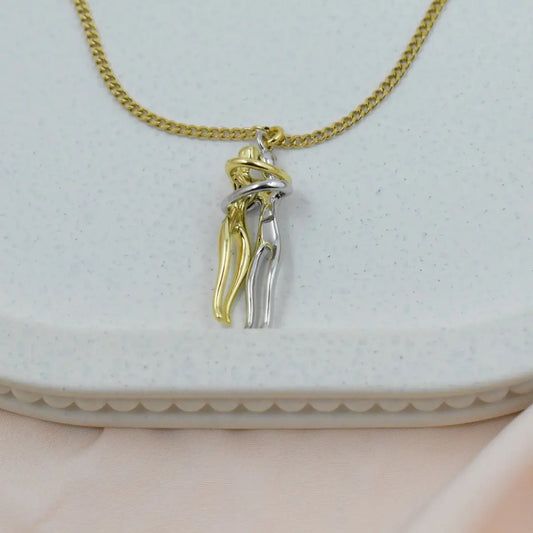 Embracing Lovers Pendant Necklace