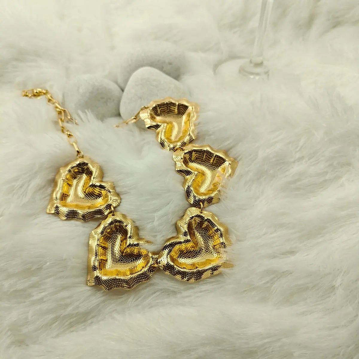 Puffy Heart Statement Necklace