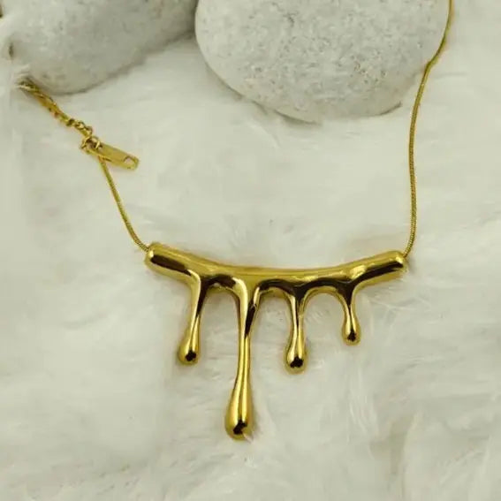 Liquid Drop Bar Necklace