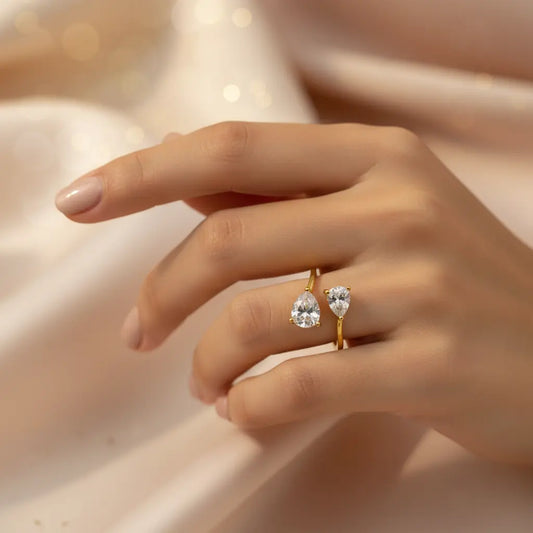 Dual Solitaire Open Ring