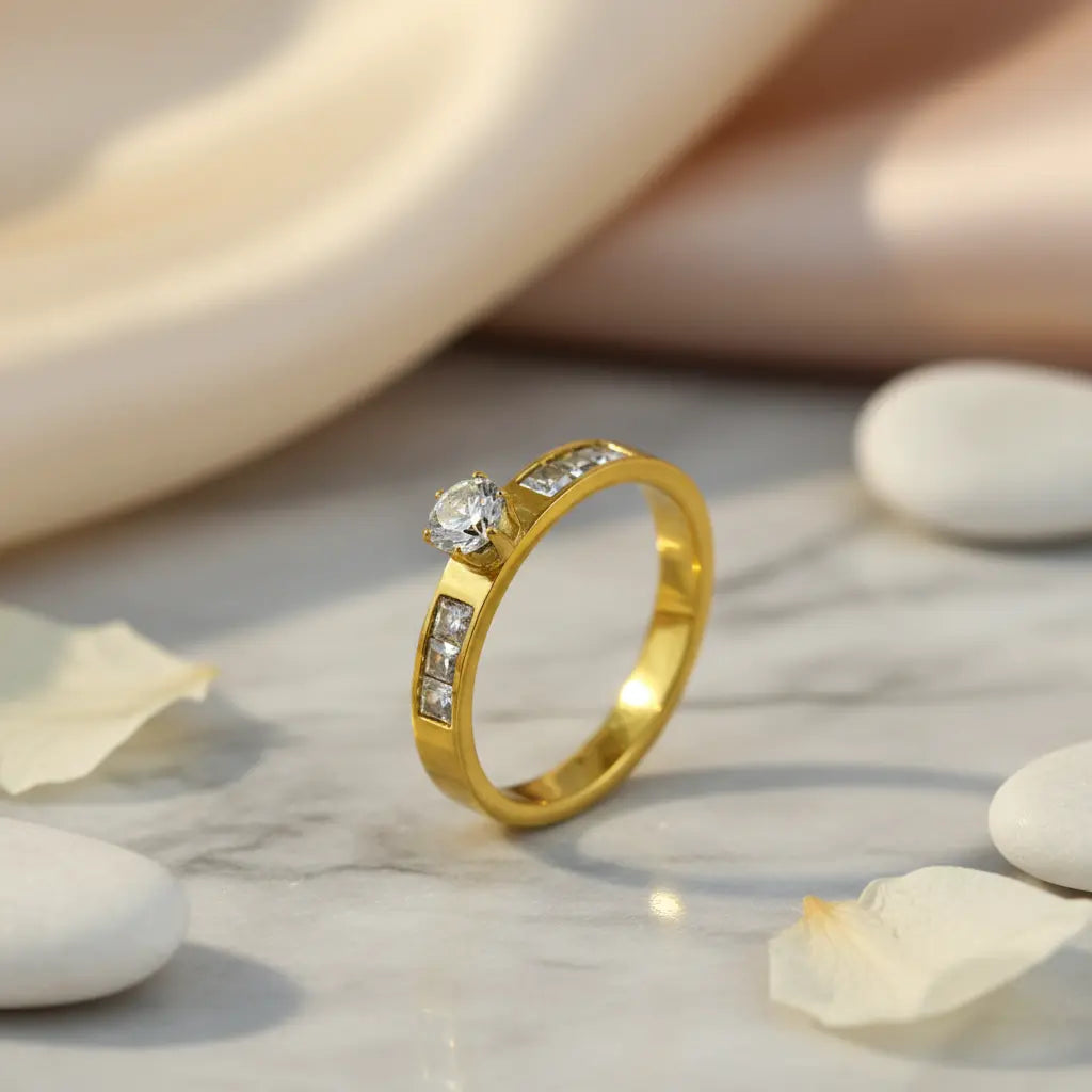 Royal Solitaire Crystal Ring