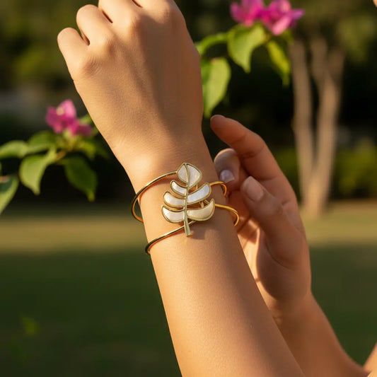 Gold Monstera Leaf Cuff