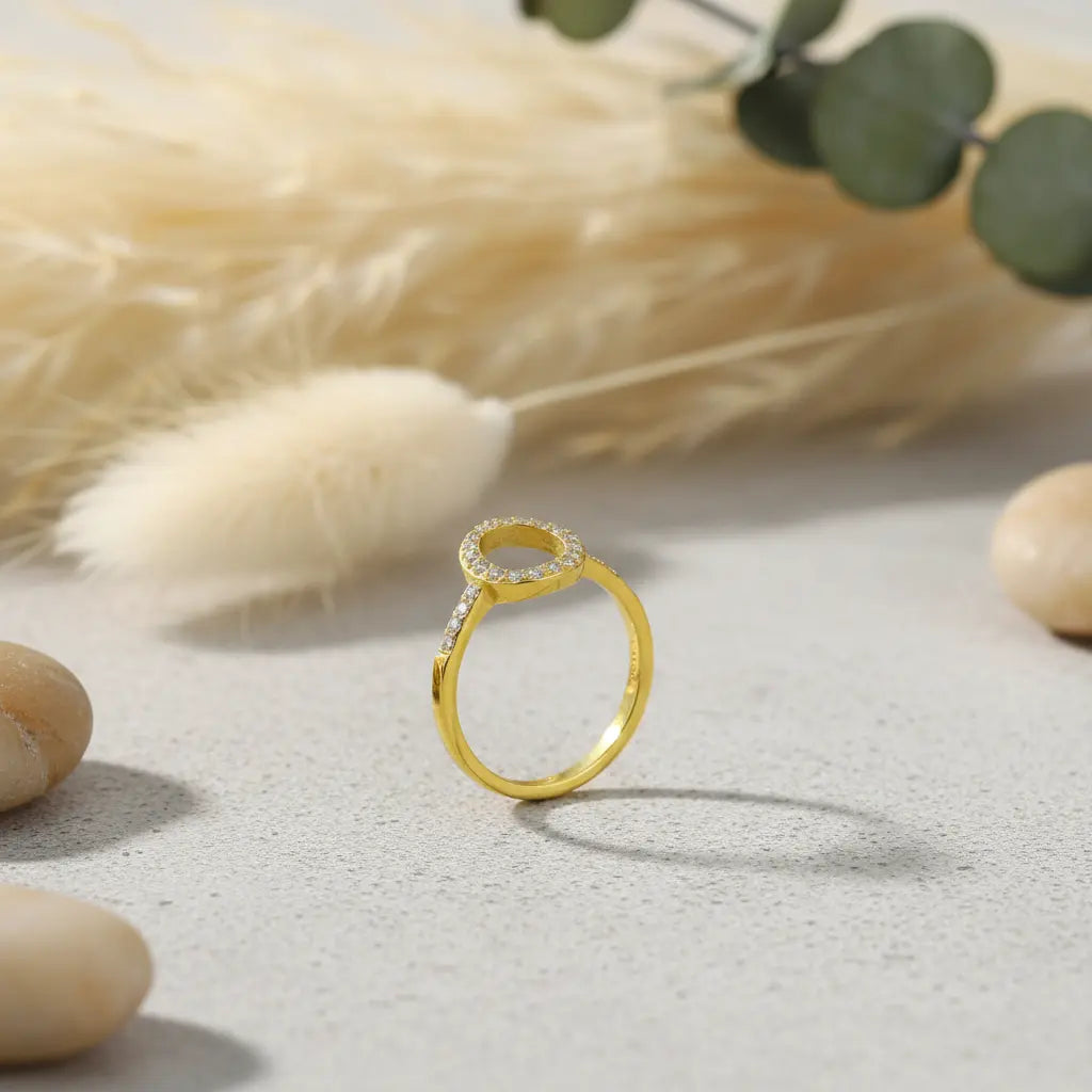 Open Circle Pave Ring