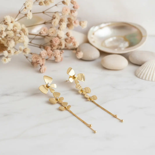 Golden Bloom Drop Earrings