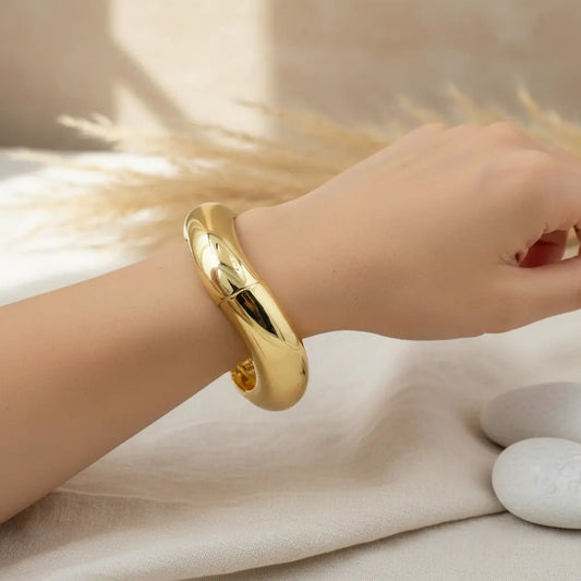 Gold Bold Dome Bangle