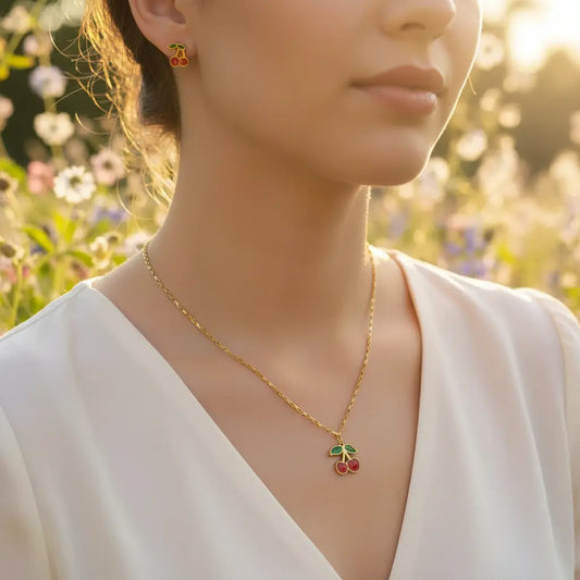Cherry Charm Pendant Set