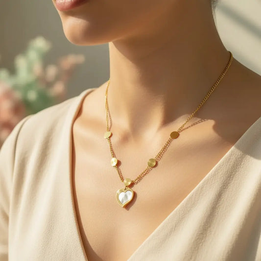 Charming Heart Coin Necklace