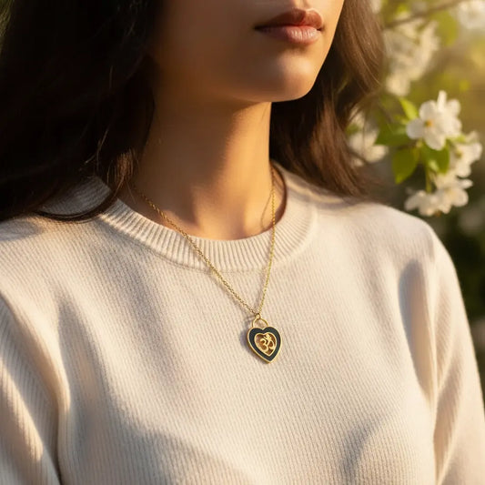 Om Heart Necklace