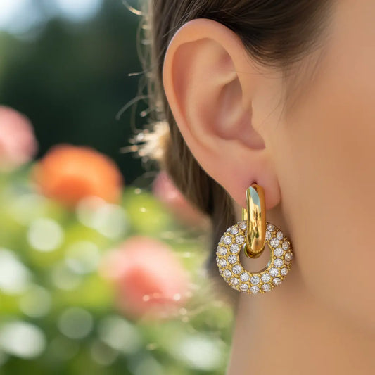 Luna Double Halo Hoops