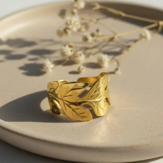 Gold Foliage Statement Cuff