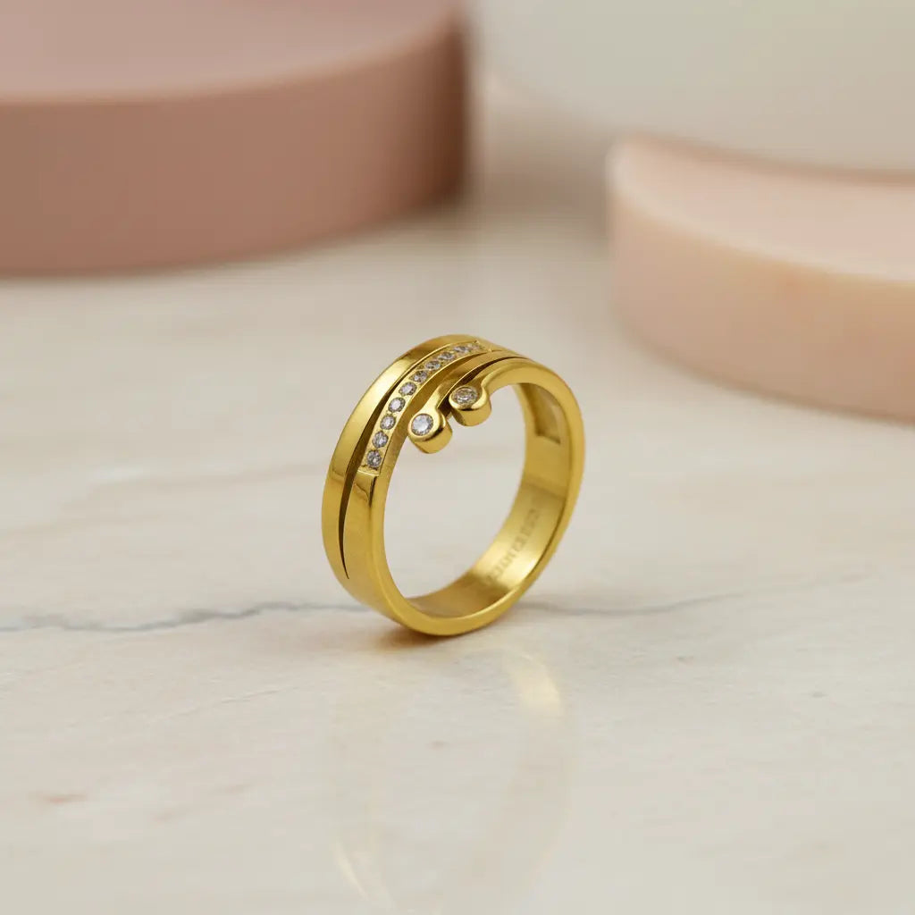 Layered Crystal Statement Ring