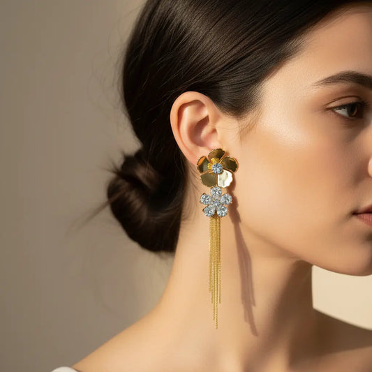 Golden Bloom Cascade Earrings