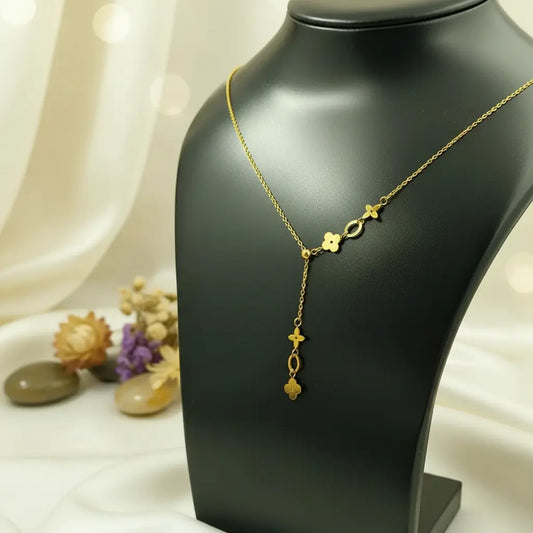 Adjustable Floral Drop Necklace