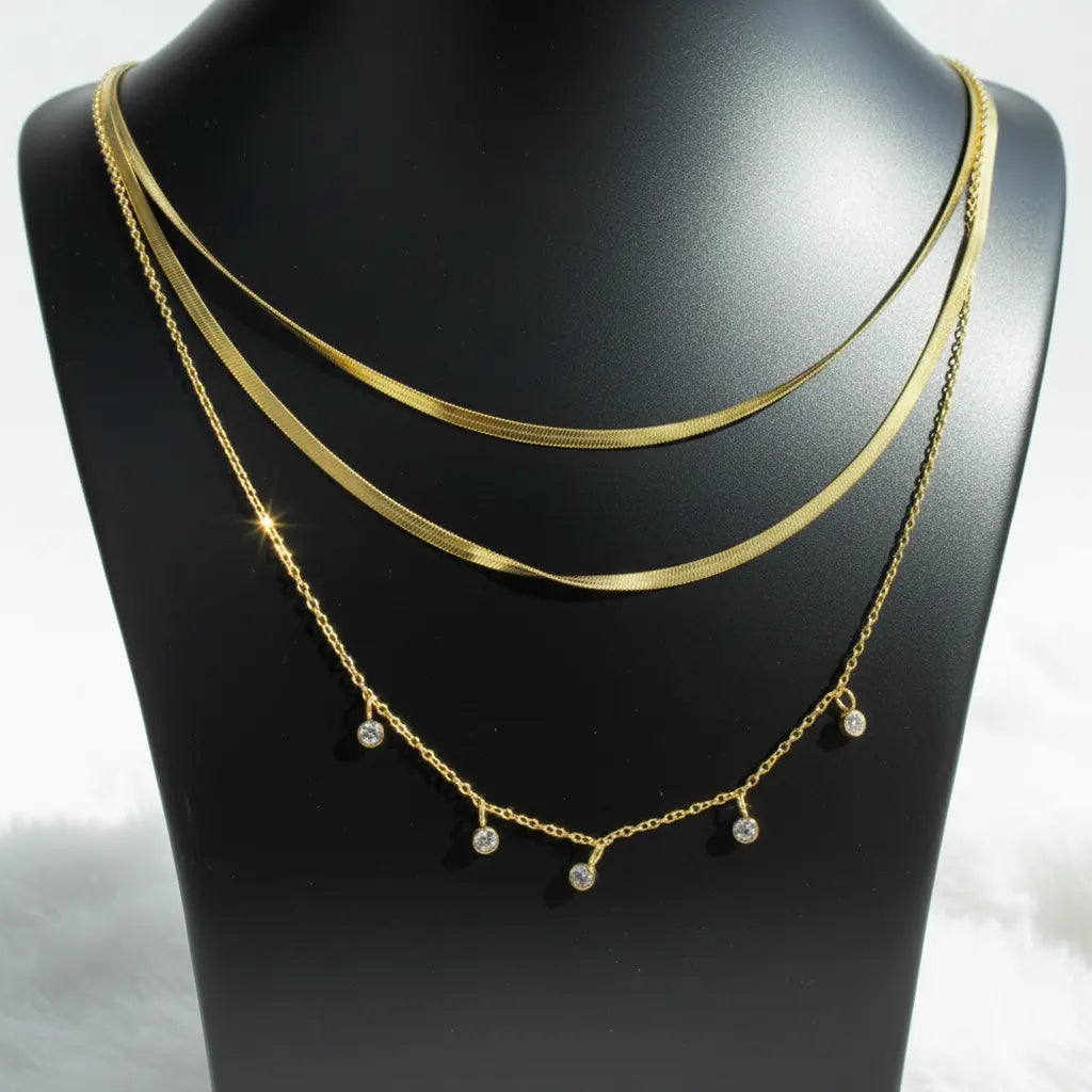 Triple Layer Crystal Necklace