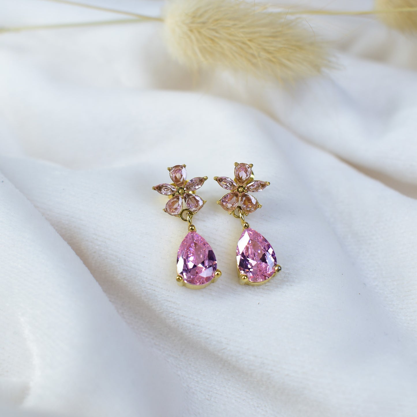 Blush Bloom Drop Earrings