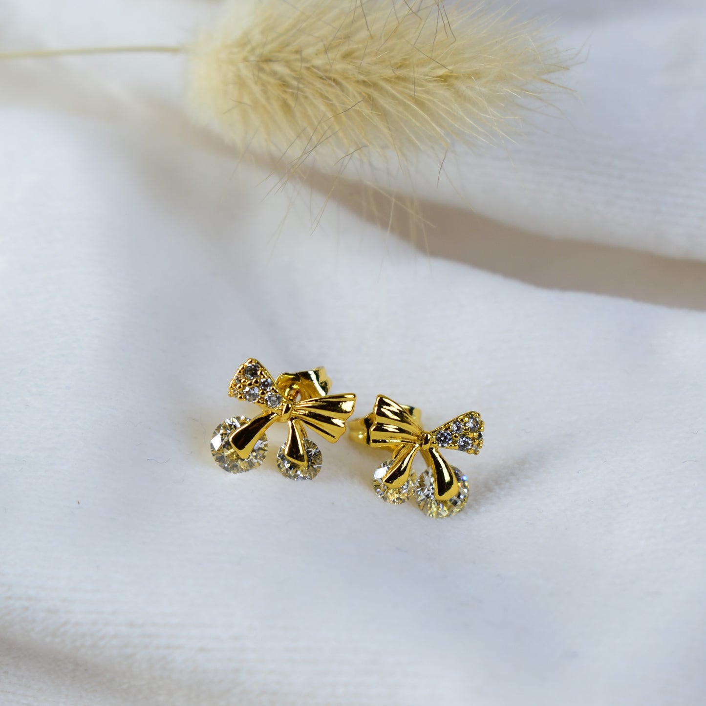 Crystal Bow Stud Earrings