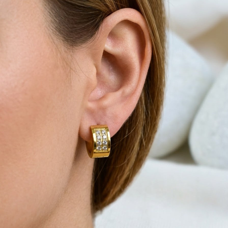 Lumiere Pave Huggie Earrings