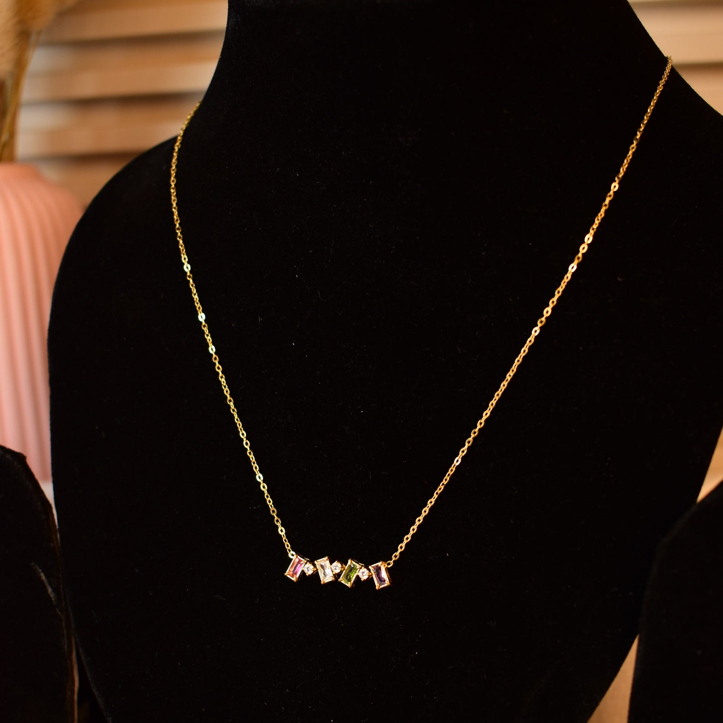 Multicolor Prism Charm Necklace
