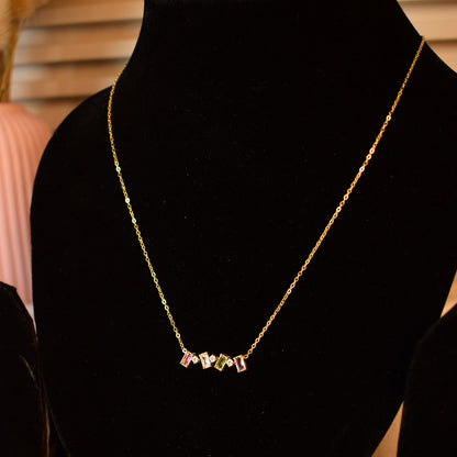 Multicolor Prism Charm Necklace