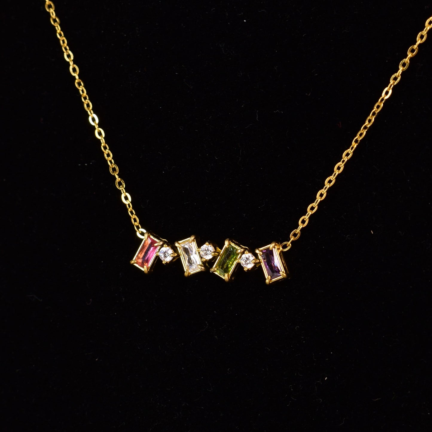 Multicolor Prism Charm Necklace