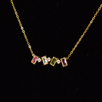 Multicolor Prism Charm Necklace