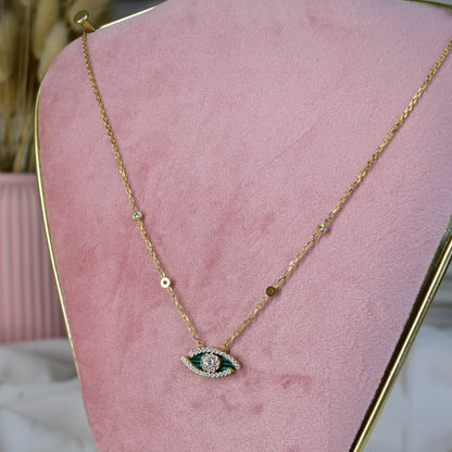 Emerald Evil Eye Necklace