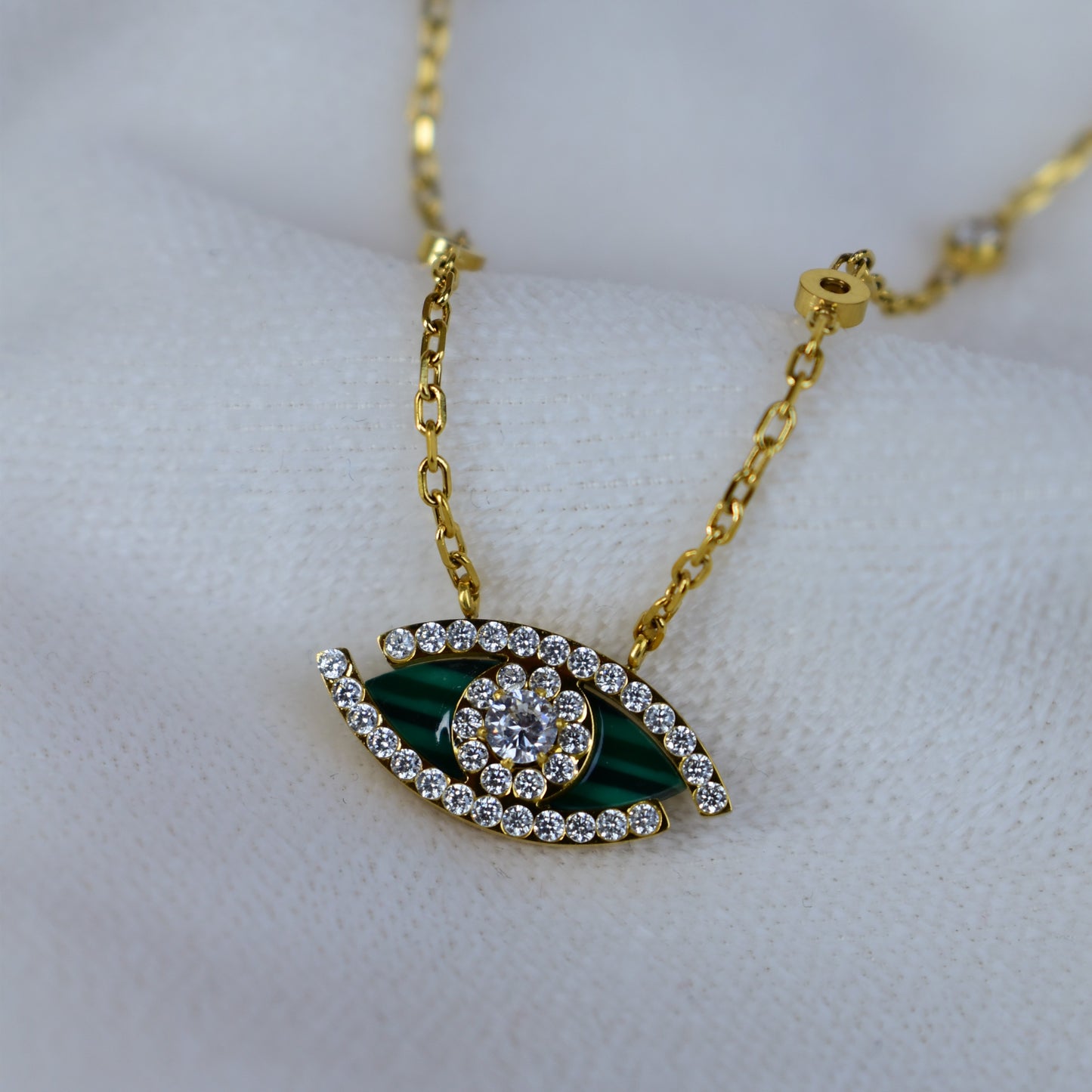 Emerald Evil Eye Necklace