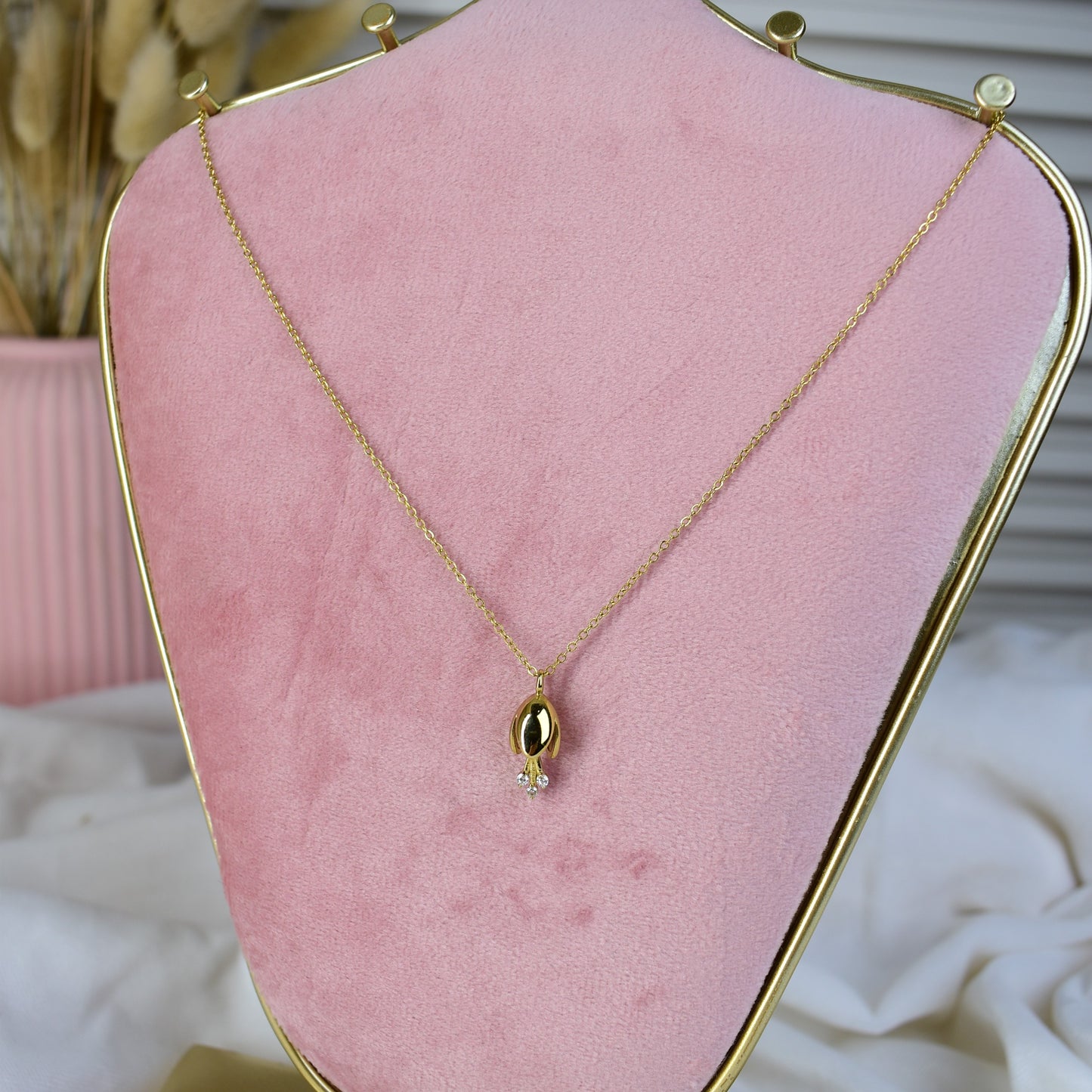 Crystal Bud Pendant Necklace