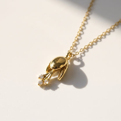 Crystal Bud Pendant Necklace