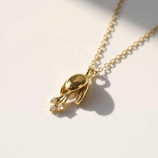 Crystal Bud Pendant Necklace