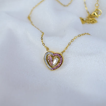 Blush Twin Heart Necklace