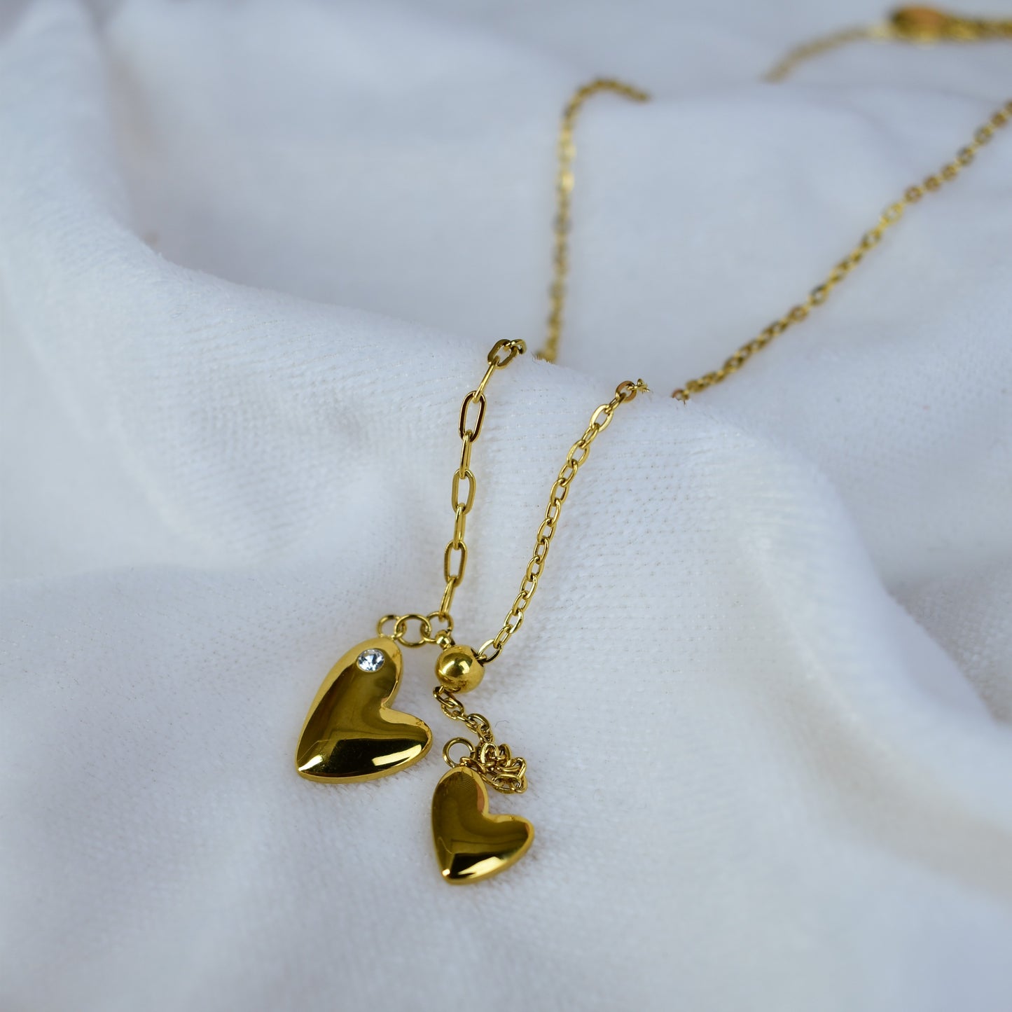 Golden Heart Duo Necklace