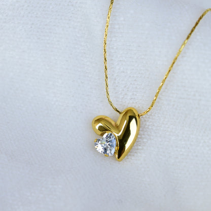 Crystal Heart Glow Necklace