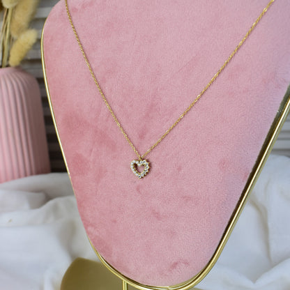 Pearl Spark Heart Necklace