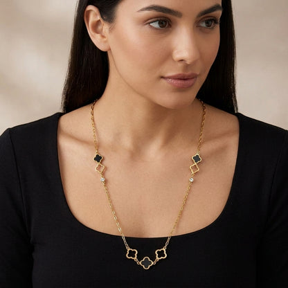 Long Elegant Clover Necklace