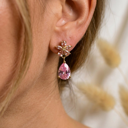 Blush Bloom Drop Earrings