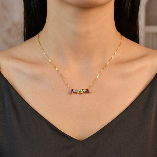 Multicolor Prism Charm Necklace