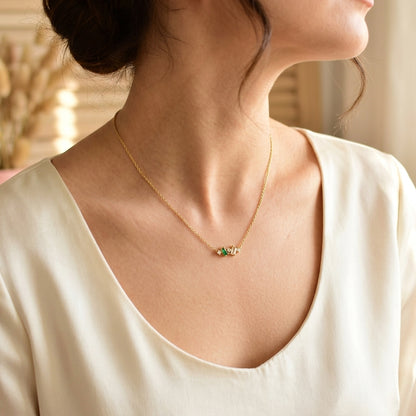 Emerald Duo Spark Necklace