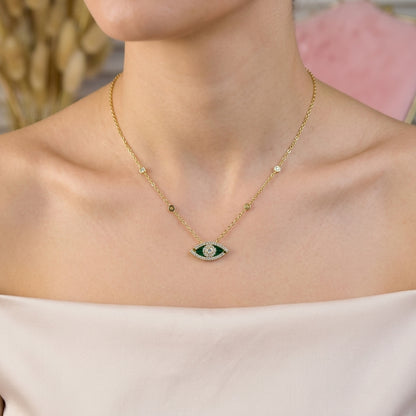 Emerald Evil Eye Necklace