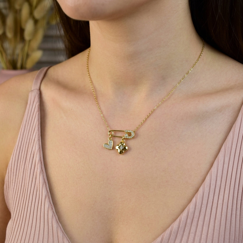 Lucky Hearts Charm Necklace