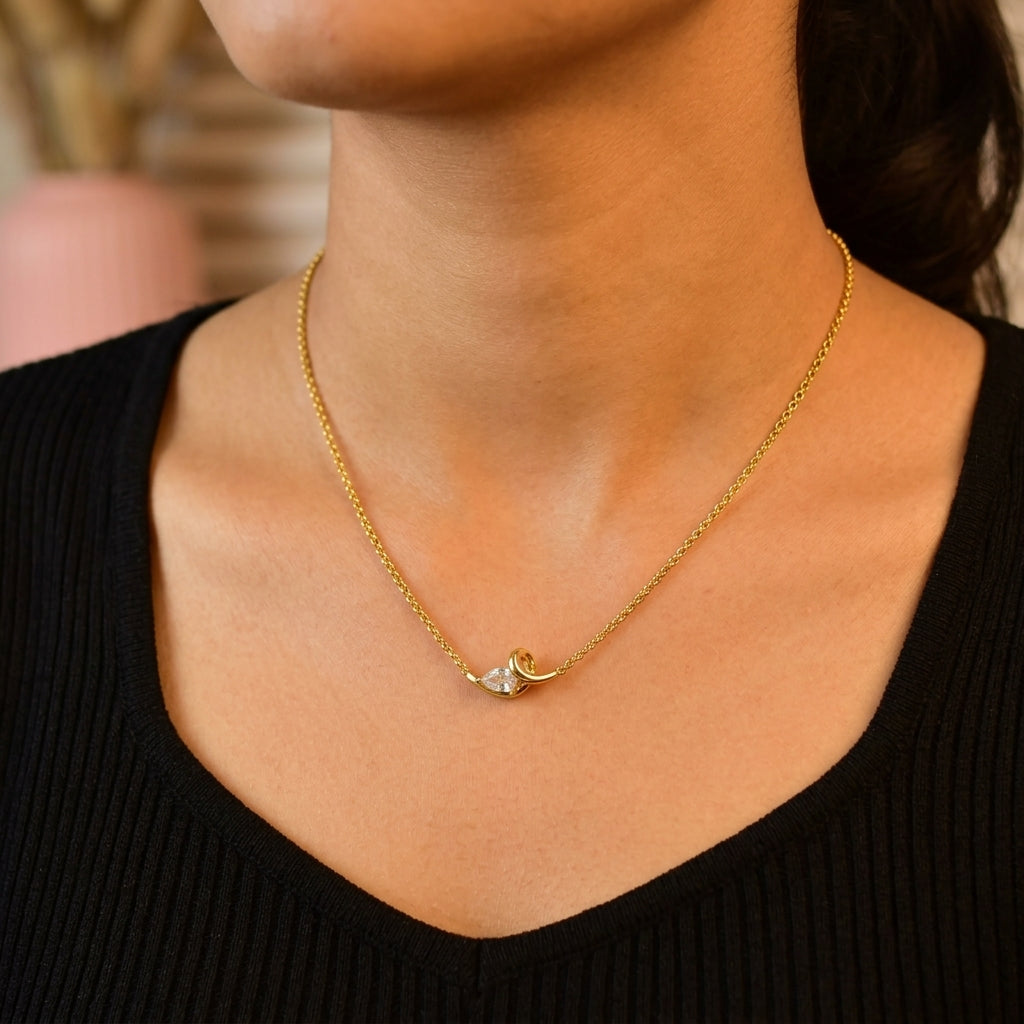 Crystal Ribbon Necklace