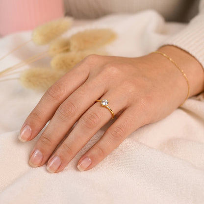 Classic Halo Solitaire Ring