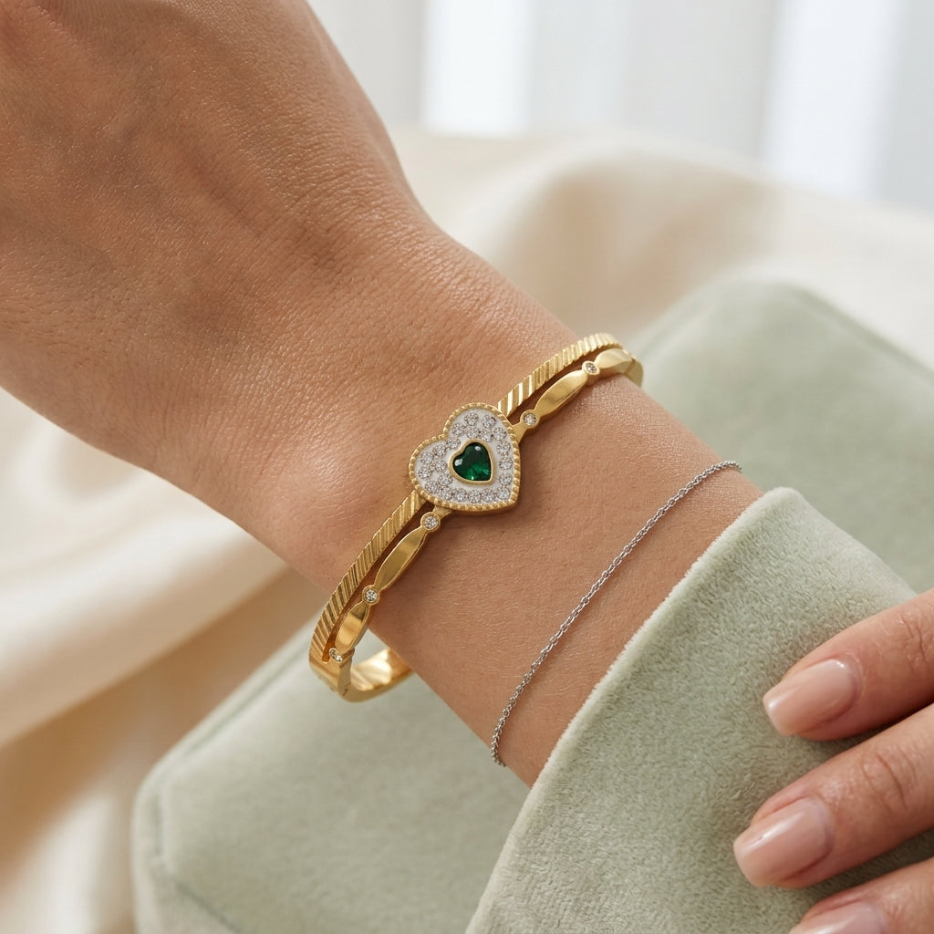Emerald Love Bangle