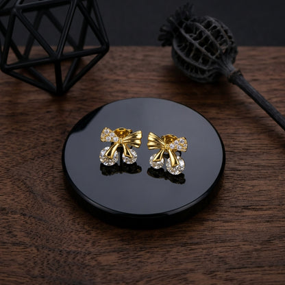Crystal Bow Stud Earrings